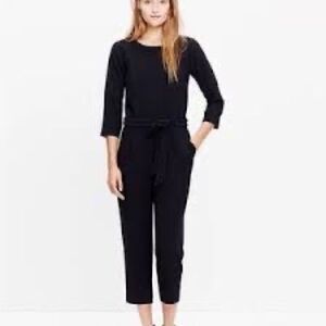 Madewell Sloan Classic Crop Ankle Jumpsuit in black crepe 2023 Sz Womens M